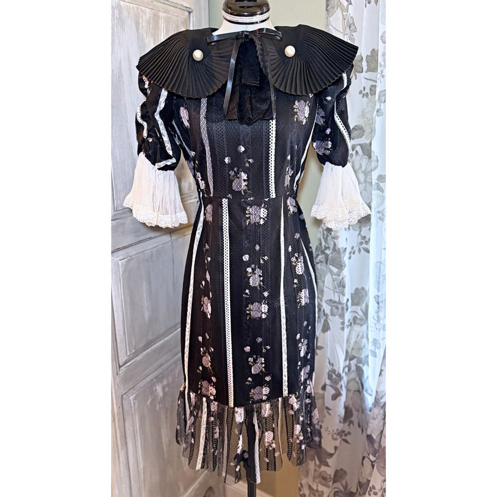 Swankiss TS Dry Rose MO/P Floral Midi Lace Dress Himekaji Gyaru Glam Japan - Picture 7 of 16